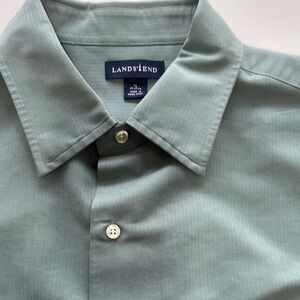 Lands' End Green Casual Button Down Shirt with Timeless Appeal